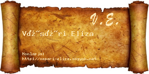 Vásári Eliza névjegykártya